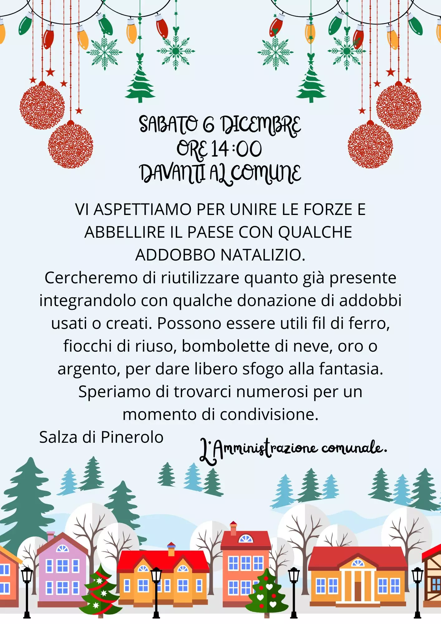 Sabato 6 dicembre ore 14.00