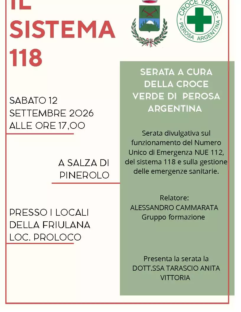 Sabato 12 settembre 2026